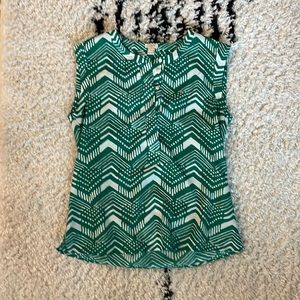 J Crew Factory Tank Top - Size 6 - Green & White
